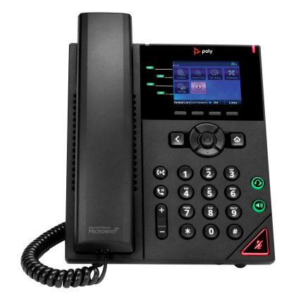 Poly OBi VVX 250 čtyřlinkový IP telefon s podporou PoE a napájecím zdrojem