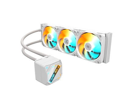 GIGABYTE Vodní chladič GAMING 360 ICE, 3x120mm, ARGB, LGA1851, AM5, bílá GIGABYTE Vodní chladič GAMING 360 ICE, 3x120mm, ARGB, LGA1851, AM5, bílá