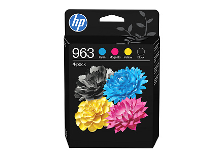 HP 963 CMYK Original Ink Cartridge 4-Pack (700 / 700 / 700 / 1,000 pages) HP 963 CMYK Original Ink Cartridge 4-Pack (700 / 700 / 700 / 1,000 pages)