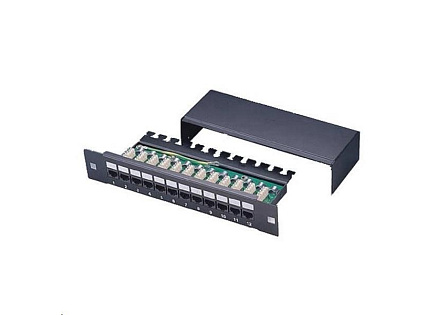 10" Patch panel XtendLan 12port, STP, Cat5E, krone, černý