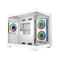 BAZAR Cooler Master case Elite 481 Wood, ATX, Průhledná bočnice, 3x 120mm ARGB Fan, Bílá