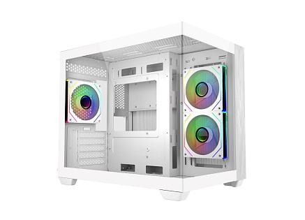 BAZAR Cooler Master case Elite 481 Wood, ATX, Průhledná bočnice, 3x 120mm ARGB Fan, Bílá