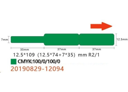 Niimbot štítky na kabely RXL 12,5x109mm 65ks Green pro D11 a D110