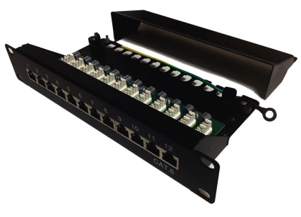 10" Patch panel XtendLan 12port, STP, Cat6, krone, černý 10" Patch panel XtendLan 12port, STP, Cat6, krone, černý