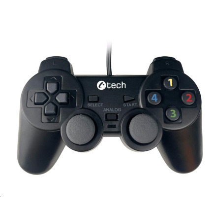 C-TECH gamepad Callon pro PC/PS3, 2x analog, X-input, vibrační, 1,8m kabel, USB