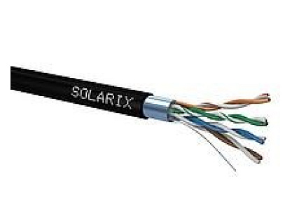 Instalační kabel Solarix venkovní FTP, Cat5E, drát, PE, box 100m SXKD-5E-FTP-PE