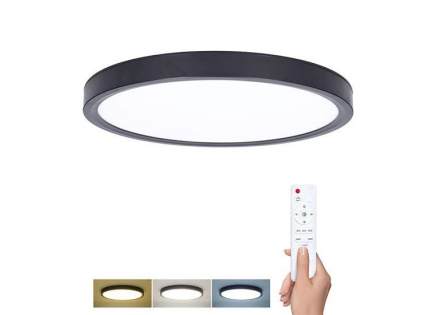 Solight LED osvětlení s dálkovým ovladačem Estela Black, 60W, 4500lm, 50cm, změna chromatičnosti, stmívatelné
