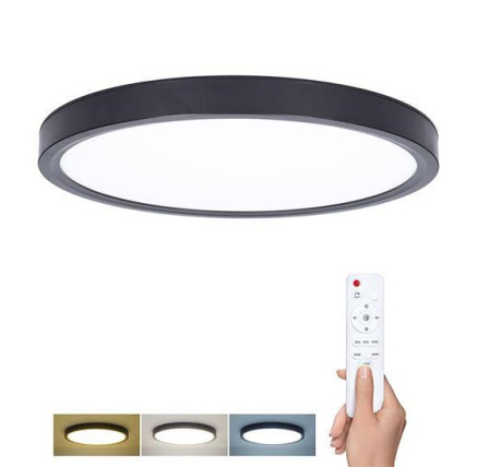 Solight LED osvětlení s dálkovým ovladačem Estela Black, 60W, 4500lm, 50cm, změna chromatičnosti, stmívatelné