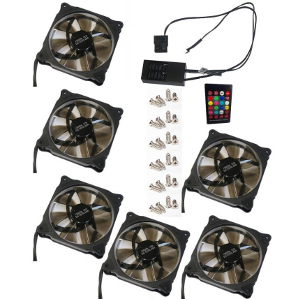 EUROCASE ventilátor RGB 120mm (Ring type), set 6ks + controller EUROCASE ventilátor RGB 120mm (Ring type), set 6ks + controller