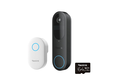 REOLINK bezpečnostní video zvonek D340B + Chime + 64GB microSD