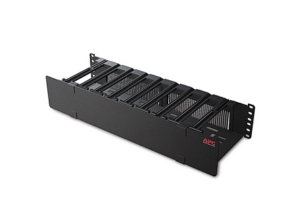 APC Horizontal Cable Manager, 2U x 6" Deep with Cable Tie-off bottom plate, Single-Sided with Cover APC Horizontal Cable Manager, 2U x 6" Deep with Cable Tie-off bottom plate, Single-Sided with Cover
