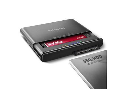 AXAGON ADSA-CC USB-C 10Gbps - NVMe M.2 SSD & SATA 2.5"/3.5" SSD/HDD CLONE MASTER 2 adaptér AXAGON ADSA-CC USB-C 10Gbps - NVMe M.2 SSD & SATA 2.5"/3.5" SSD/HDD CLONE MASTER 2 adaptér