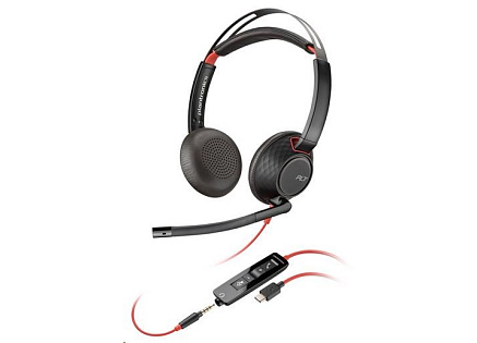 Poly Blackwire 5220 náhlavní souprava, 3.5 mm jack + USB-C/A adaptér, stereo (bulk)