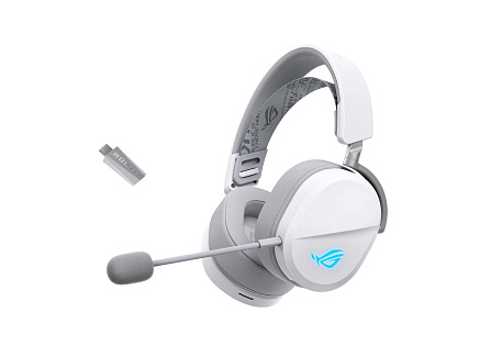 ASUS sluchátka ROG Pelta, Bezdrátové BT a RF 2.4GHz, ARGB, bílá