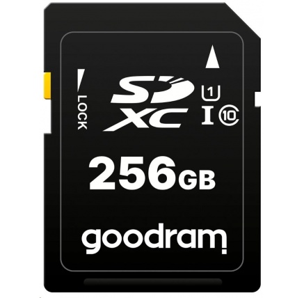 GOODRAM SDXC karta 256GB (R:100/W:10 MB/s) UHS-I Class 10 GOODRAM SDXC karta 256GB (R:100/W:10 MB/s) UHS-I Class 10