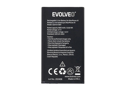 EVOLVEO originální baterie 1800 mAh pro MaxPhone A1