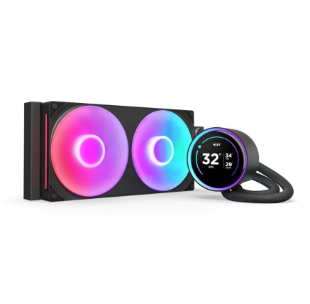 NZXT vodní chladič Kraken 280 ELITE RGB / 2x140mm RGB fan / 4-pin PWM / LCD disp. / 6 let