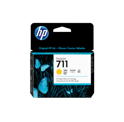 HP 711 Yellow DJ Ink Cart, 29 ml, CZ132A