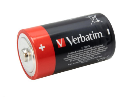VERBATIM Alkalické baterie D,  2 PACK / LR20