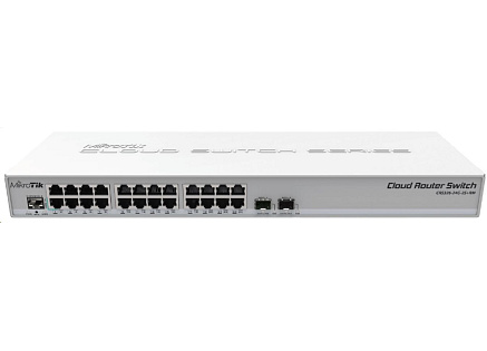 MikroTik Cloud Router Switch CRS326-24G-2S+RM, 800MHz CPU,512MB RAM, 24xLAN, 2xSFP+ slot, vč. L5 MikroTik Cloud Router Switch CRS326-24G-2S+RM, 800MHz CPU,512MB RAM, 24xLAN, 2xSFP+ slot, vč. L5