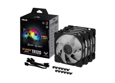 ASUS ventilátor TUF GAMING TR120 ARGB, 3x120mm, černá ASUS ventilátor TUF GAMING TR120 ARGB, 3x120mm, černá
