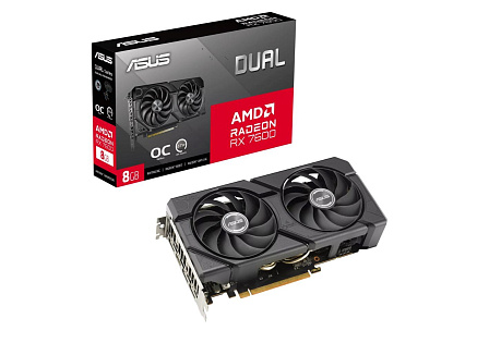 ASUS VGA AMD Radeon RX 7600 DUAL 8GB EVO OC, 8GB GDDR6, 3xDP, 1xHDMI