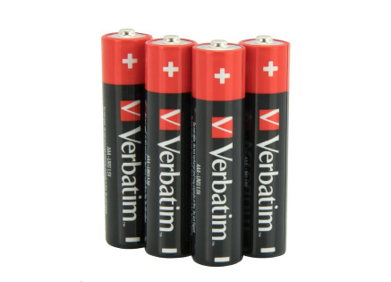 VERBATIM Alkalické baterie AAA, 4 Pack - Shrink, LR3 VERBATIM Alkalické baterie AAA, 4 Pack - Shrink, LR3