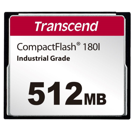 TRANSCEND CompactFlash Card CF180I, 512MB, SLC mode WD-15, Wide Temp. TRANSCEND CompactFlash Card CF180I, 512MB, SLC mode WD-15, Wide Temp.