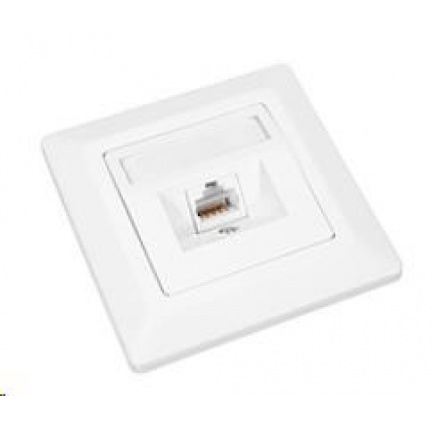 Solarix Zásuvka CAT6 UTP 1 x RJ45 pod omítku bílá SX9-1-6-UTP-WH