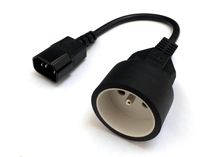 Redukce pro UPS (IEC320-C14) - FR zásuvka (CEE7/5), 30cm