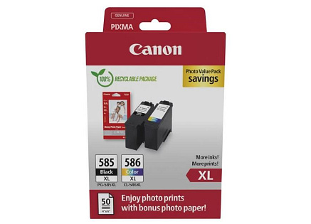 Canon Cartridge PG-585XL/CL-586XL černá/barevná + Canon PAPÍR GP-501 4X6 50 Canon Cartridge PG-585XL/CL-586XL černá/barevná + Canon PAPÍR GP-501 4X6 50