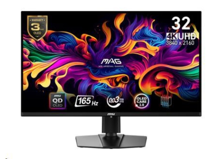 MSI LCD MAG 321UP QD-OLED, 31.5", 3840x2160, QD-OLED, 0,03ms, VESA 100x100, Black