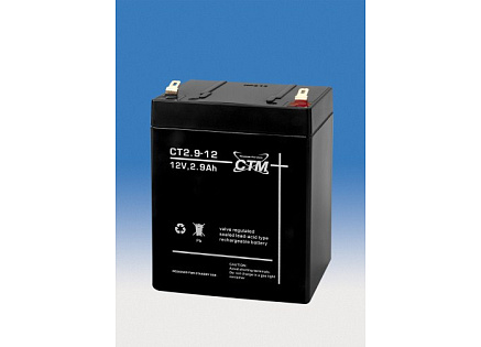 Baterie - CTM CT 12-2,9 (12V/2,9Ah - Faston 187), životnost 5let Baterie - CTM CT 12-2,9 (12V/2,9Ah - Faston 187), životnost 5let