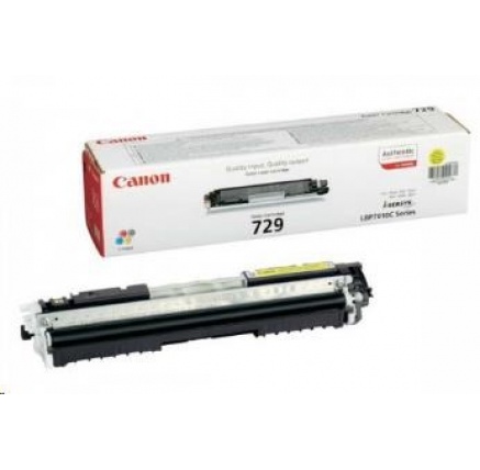 Canon TONER CRG-729Y žlutý pro i-Sensys LBP7010C , LBP7010C, LBP7018C (1 000 str.) Canon TONER CRG-729Y žlutý pro i-Sensys LBP7010C , LBP7010C, LBP7018C (1 000 str.)
