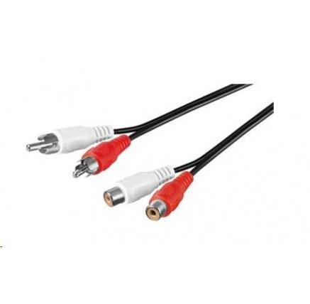PREMIUMCORD Kabel prodlužovací audio 2x Cinch - 2x Cinch (RCA, M/F) 5m