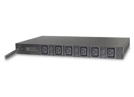 APC Rack PDU, Basic, 1U, 22kW, 400V, (6)C19, IEC-309 32A 3P+N+PE 2.44m