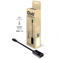 Club3D Adaptér aktivní mini DisplayPort 1.4 na HDMI 2.0b, HDR (M/F), 16cm