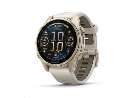 Garmin fenix® 8 – 43 mm, AMOLED, Sapphire, Soft Gold / Fog grey se silikonovým řemínkem, EU Garmin fenix® 8 – 43 mm, AMOLED, Sapphire, Soft Gold / Fog grey se silikonovým řemínkem, EU