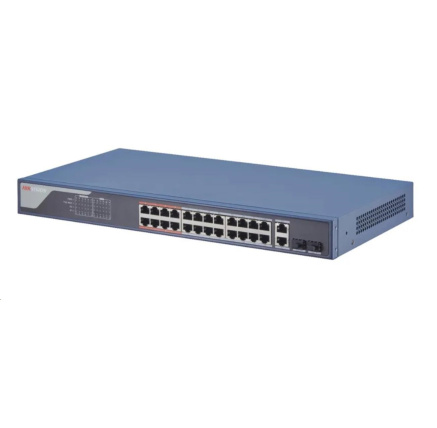HIKVISION DS-3E1326P-SI, Smart managed switch 24x100TX PoE+2x uplink Gb Combo port, 370W, Super PoE