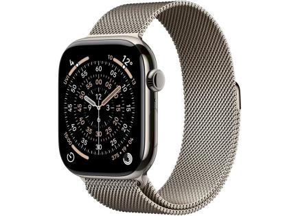 Apple Watch Series 11 GPS + Cellular 46mm Natural Titanium Case with Natural Milanese Loop - M/L Apple Watch Series 11 GPS + Cellular 46mm Natural Titanium Case with Natural Milanese Loop - M/L