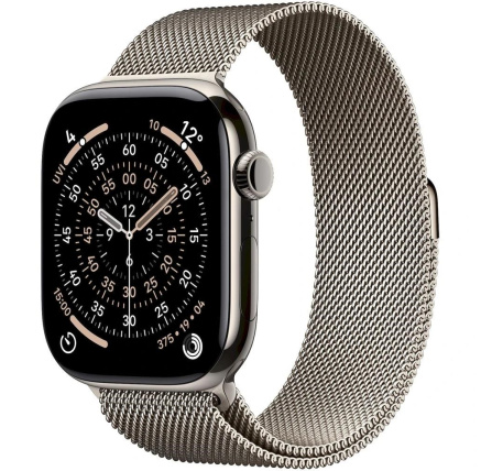 Apple Watch Series 11 GPS + Cellular 46mm Natural Titanium Case with Natural Milanese Loop - M/L