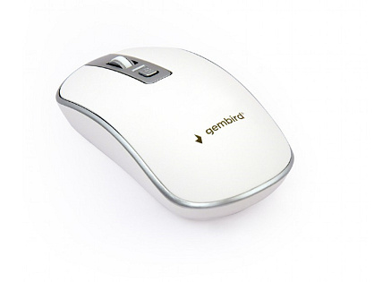 GEMBIRD myš MUSW-4B-06, bílo-stříbrná, bezdrátová, USB nano receiver