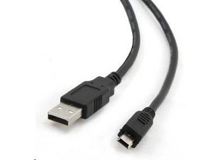 GEMBIRD Kabel USB 2.0 A-Mini B (5pin) propojovací, zlacené kontakty, 1,8m, černý