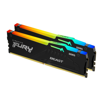 KINGSTON DIMM DDR5 16GB (Kit of 2) 6000MT/s CL30 Non-ECC FURY Beast RGB EXPO, Černá