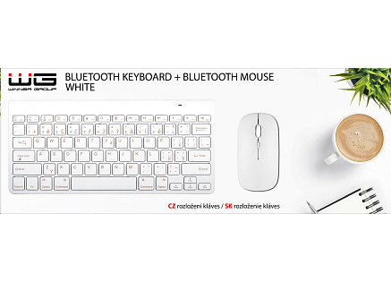 WG - Bluetooth klávesnice s myší, bílá WG - Bluetooth klávesnice s myší, bílá