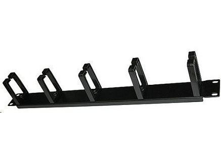 19" vyvazovací panel 1U, 5x plastový úchyt 40x70mm, typ CMP4, černý