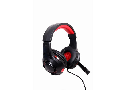 GEMBIRD sluchátka s mikrofonem GHS-U-5.1-01, gaming, 5.1 surround, černo-červená, USB