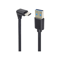 PremiumCord Kabel USB typ C/M zahnutý konektor 90° - USB 3.0 A/M, 2m