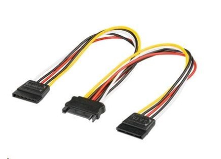 PREMIUMCORD Kabel SATA napájecí (Y) k HDD (2xF/1xM, 16cm, rozdvojka)