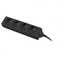 PREMIUMCORD Prodlužovací přívod 230V 2m 4 zásuvky, černý